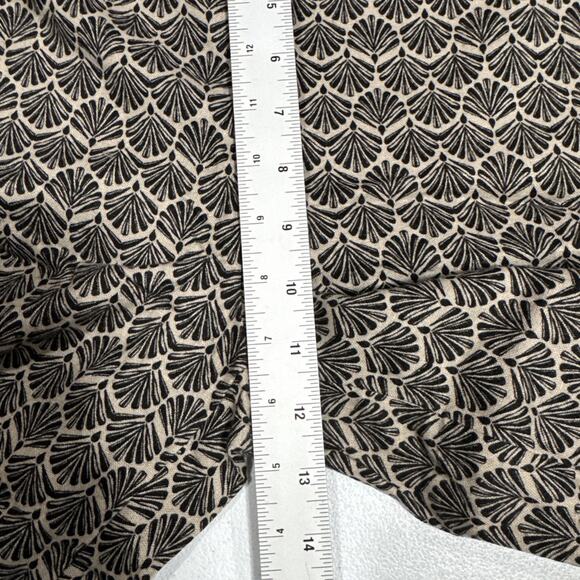 Isaac Mizrahi Bridgehampton Linen Blend Pants Fringe Hem Brown Black Sz 2 Boho - Picture 7 of 13